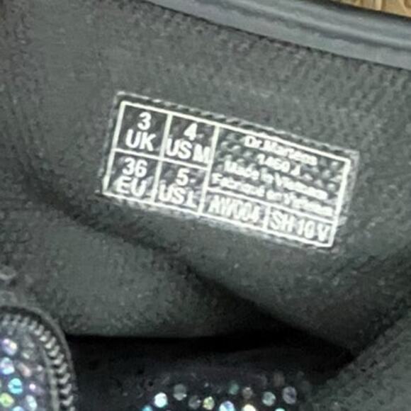 Unisex Dr. Martens Pascal 1460 Lace-Up Metallic Suede Combat Boot SZ M4/W5 Black - Picture 7 of 7